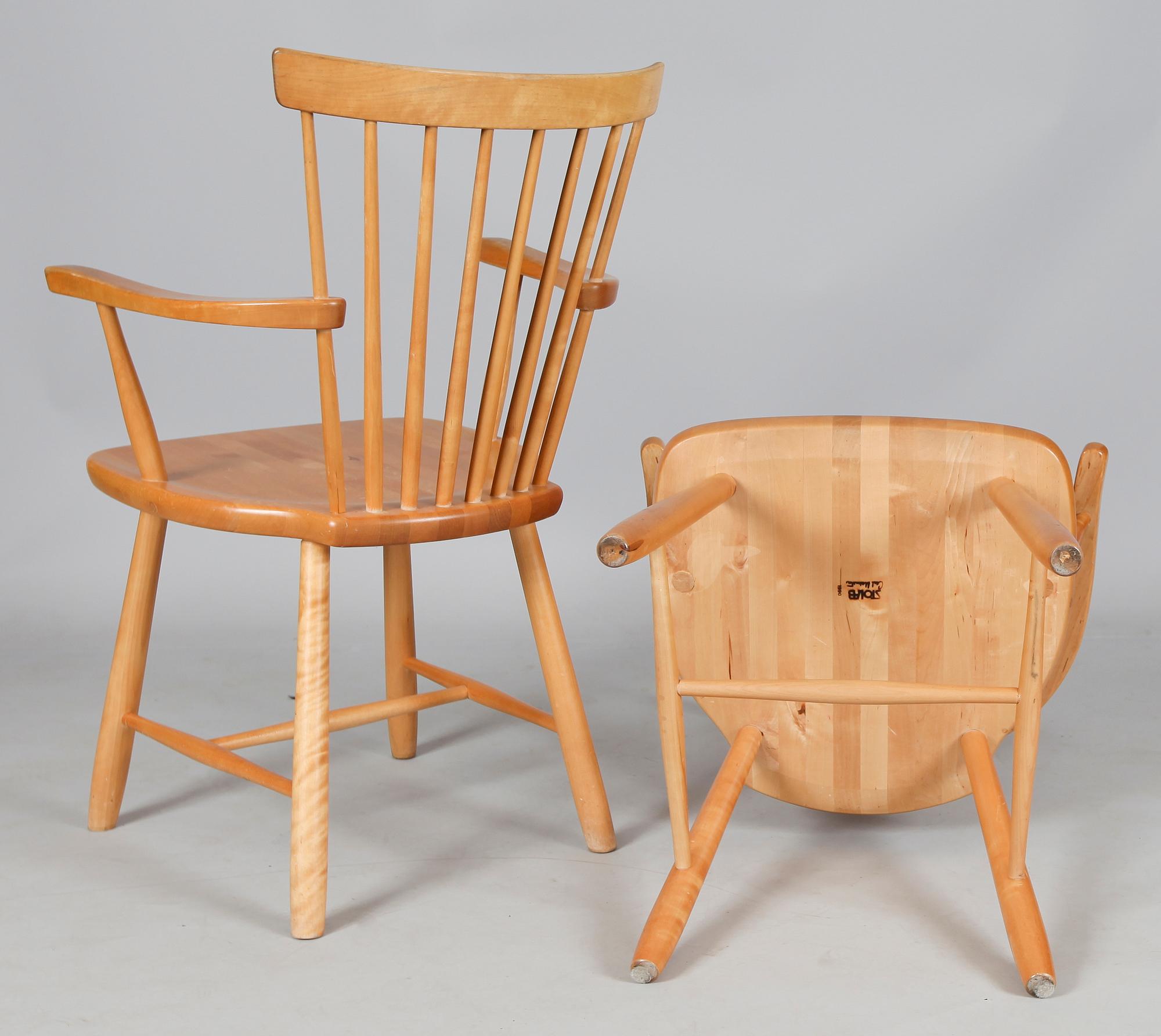 KARMSTOLAR, 1 par, "Lilla Åland", Carl Malmsten, Stolab 1990.