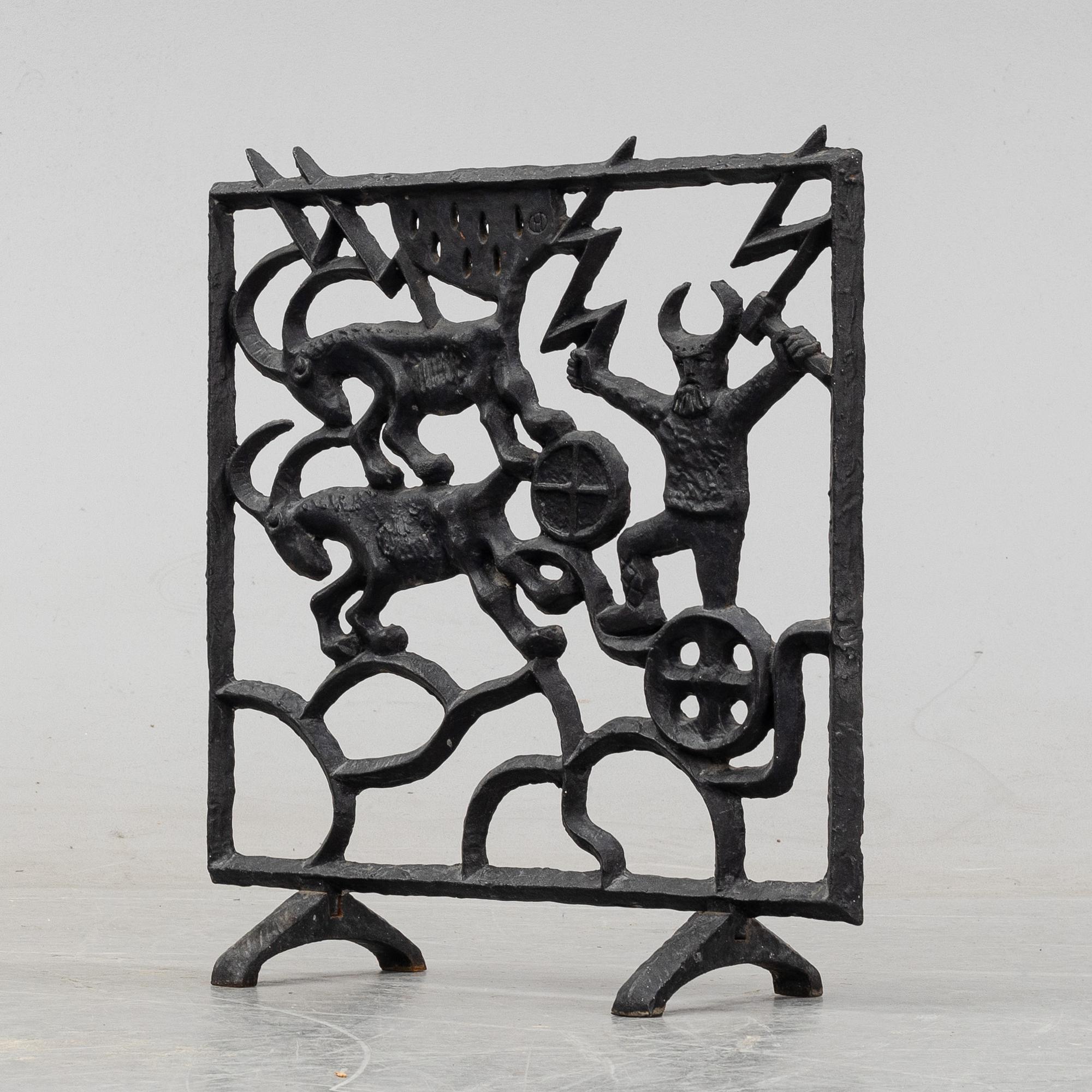 Olle Hermansson, a cast iron fire place screen, Husqvarna, third quarter of the 20th Century.