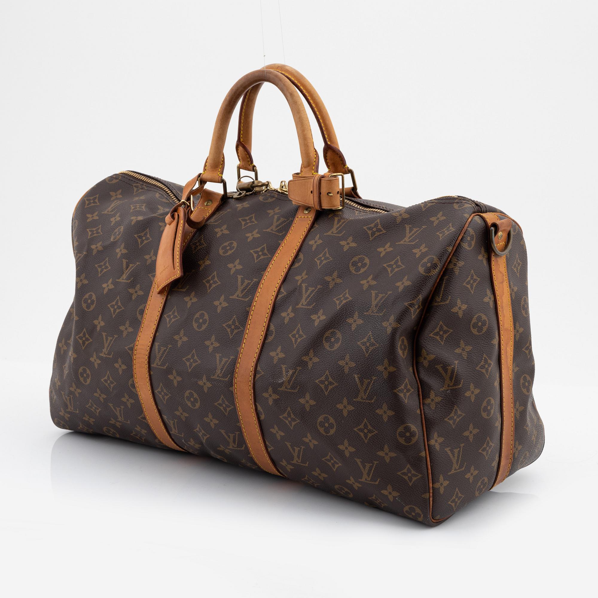 Louis Vuitton, A Monogram 'Keepall 50 Bandouliere' Weekendbag, 1990.