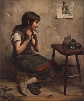 782. Thomas Benjamin Kennington, Flicka som flätar håret.