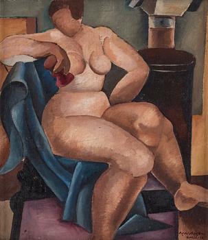 774. Axel Olson, Woman by the fireplace.