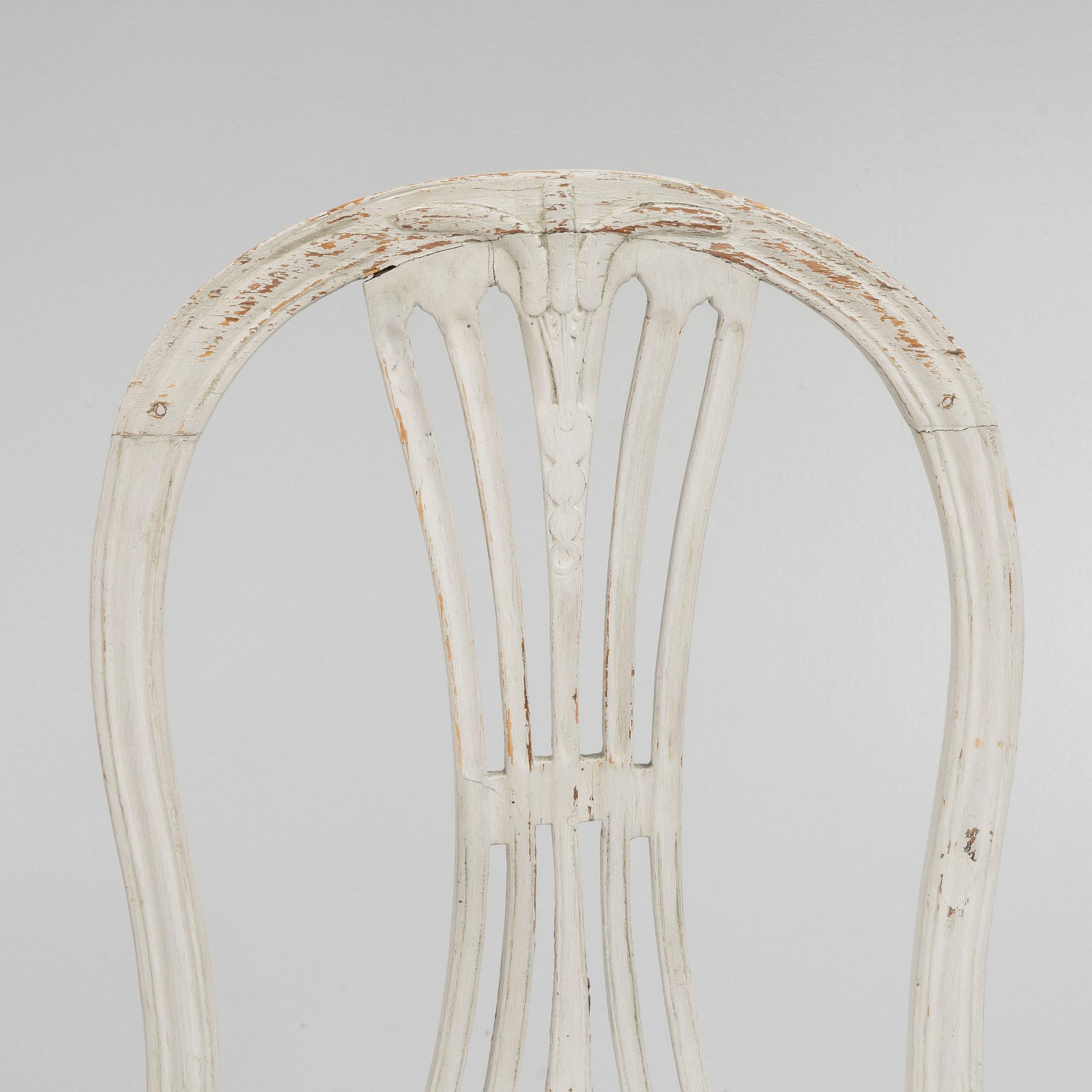 Chairs, two, ax model, late Gustavian, circa 1800.