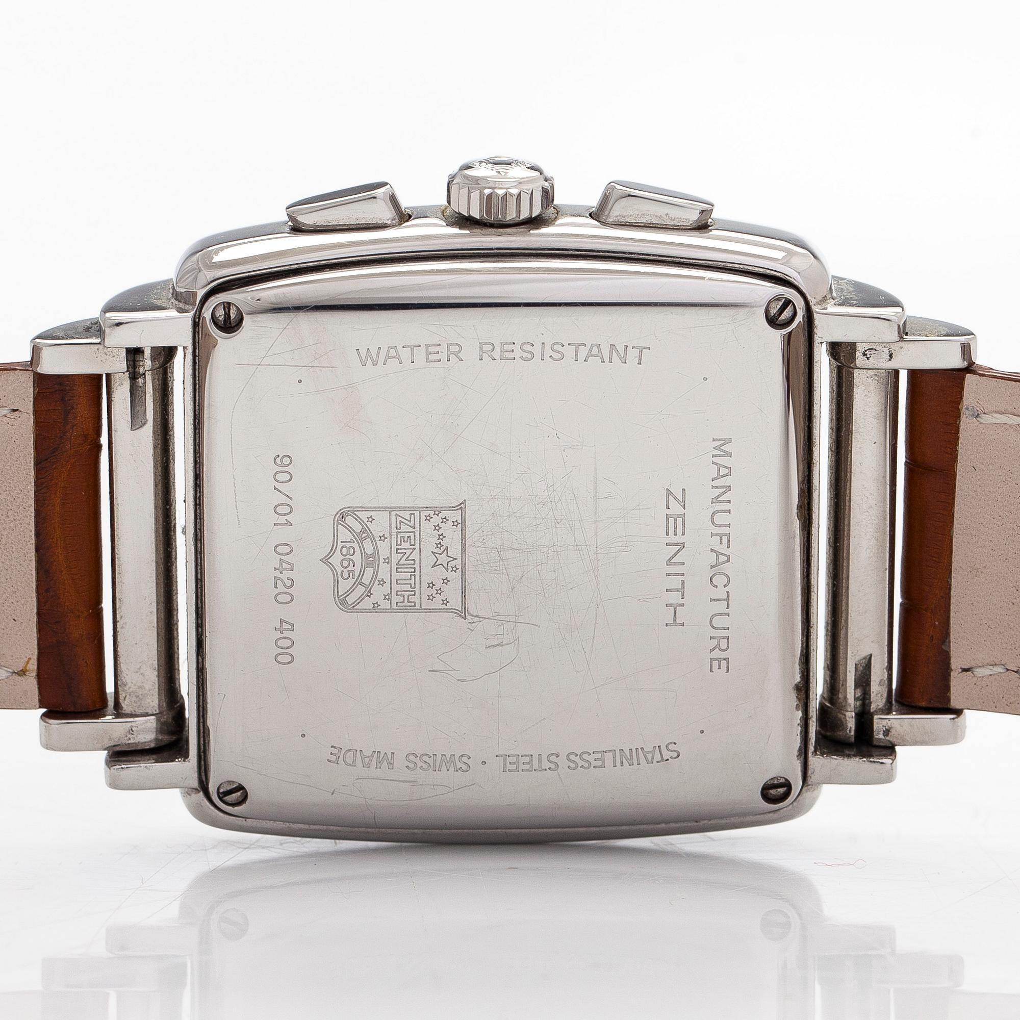 Zenith, El Primero, "Luokka 4" kronografi, rannekello, 37 x 44 mm.