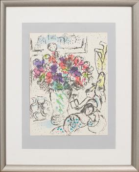MARC CHAGALL, originalfärglitografi, ur: "Chagall lithographe Vol IV", 1974.