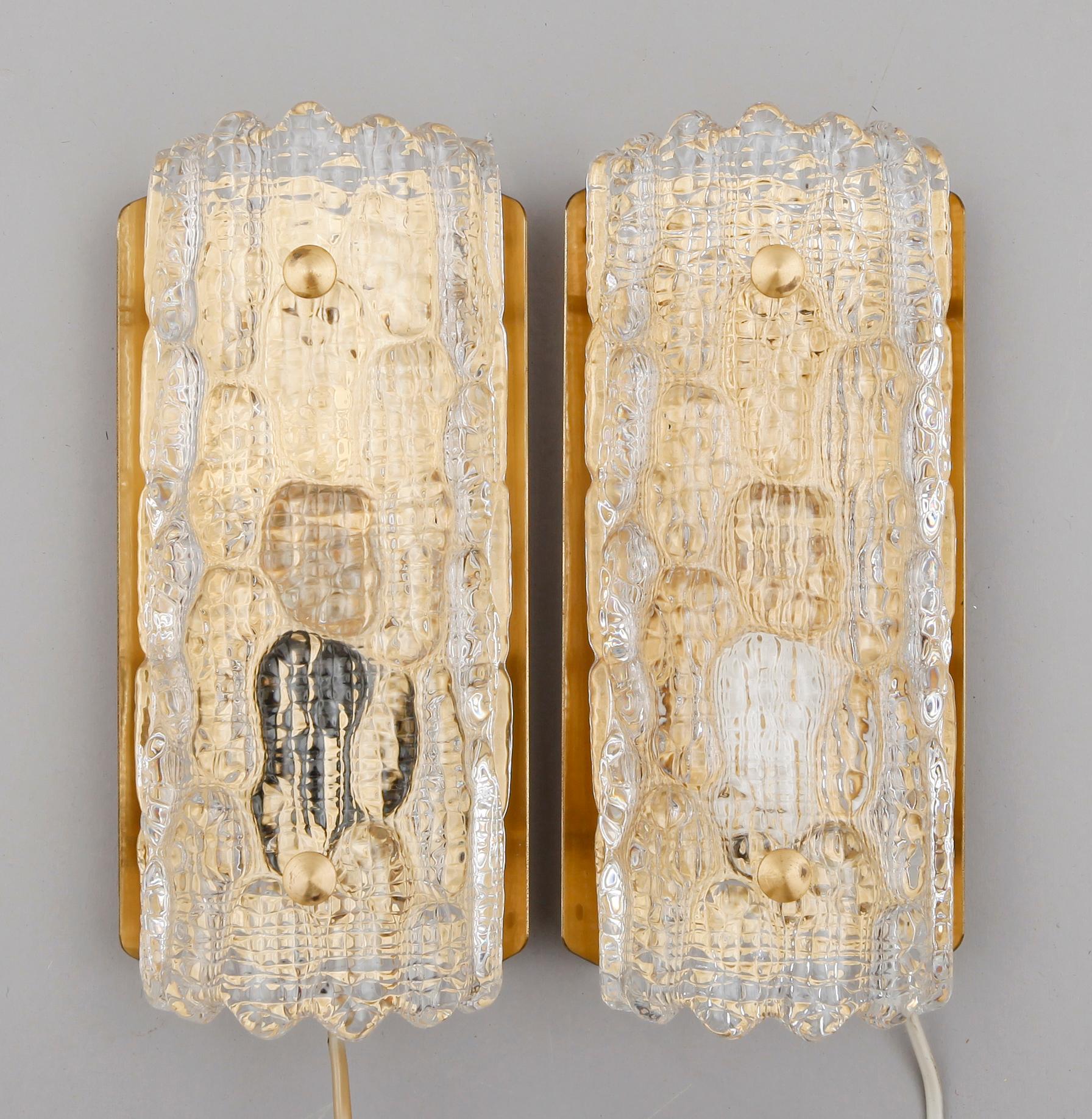 VÄGGLAMPETTER, 1 par, Carl Fagerlund, Orrefors.