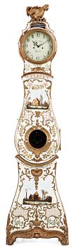 638. A Swedish Rococo 18th century longcase clock.
