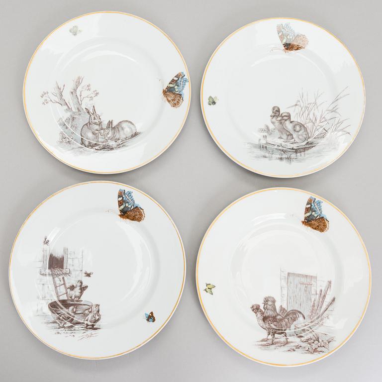 Set of eight Russin porcelain plates for Kornilov Brothers 1884-1917.