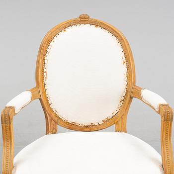 A pair of Gustavian armchairs, late 18th century.