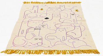 Rug, kelim, hand-embroidered, approx. 179 x 123 cm.