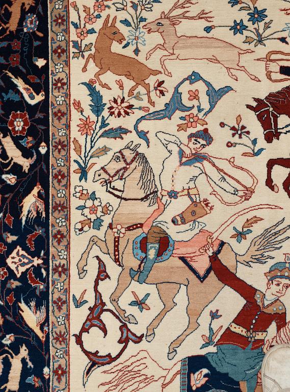 MATTA, semiantik Isfahan, Seirafian, ca 169 x 108 cm (samt ett slätvävt parti på båda kortsidorna).