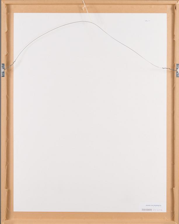 Juho Karjalainen, etsning, 2 st, signerade.