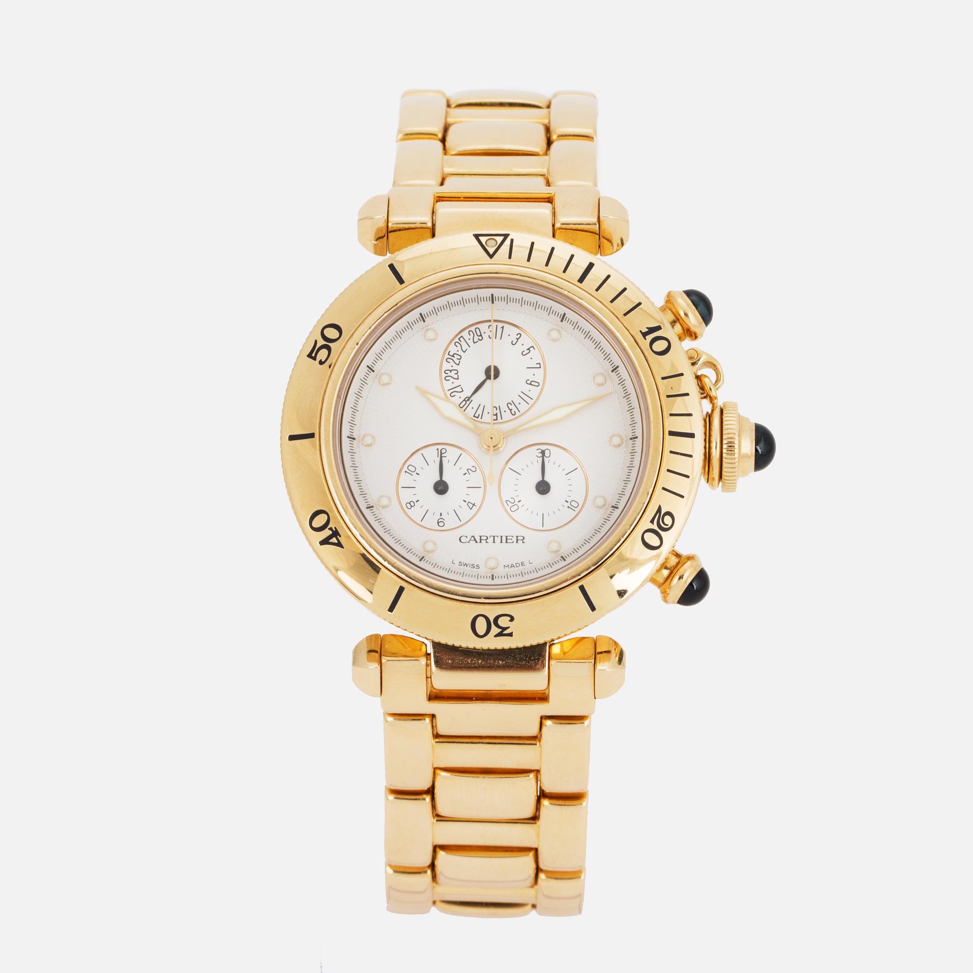 CARTIER, Pasha 35, armbandsur, kronograf, 35,5 mm.