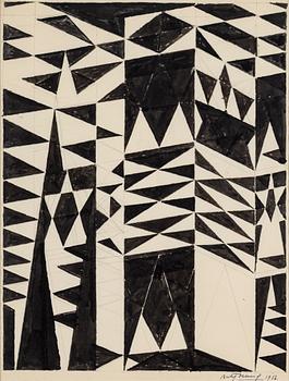 BERTIL ÖHLUND, pencil and indian ink on paper, signed and dated 1956.