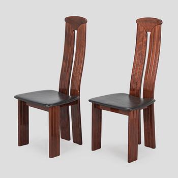 A set of eight dining chairs, Italy.