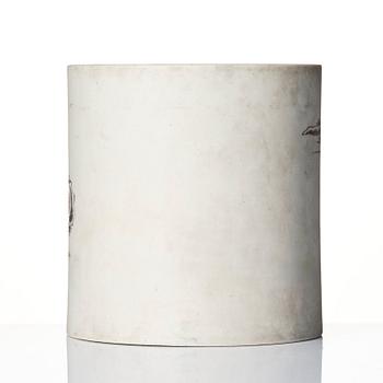 A bisquit brush pot, presumably late Qing dynasty/Republic.
