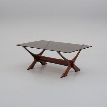 FREDRIK SCHRIEVER-ABELN, soffbord, glas och mörkt trä.