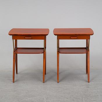 A 1940/50's pair of mahogany bedside tables.