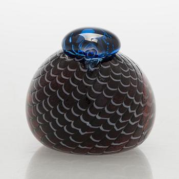 Oiva Toikka, glasfågel, signerad Oiva Toikka Nuutajärvi Notsjö Turun Sanomat.