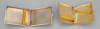 CIGARETTETUIER, 2 st, silver, 1900-tal.