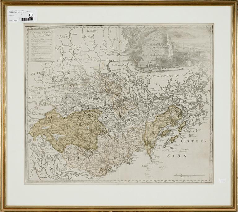 KARTA, kopparstick, "Södermanland", Erik Geringius, 1700-tal.
