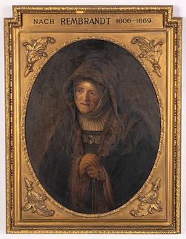 Rembrandt Harmensz van Rijn, kopia efter, ca 1900, 
 Konstnärens mor.