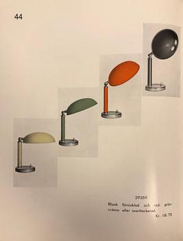 Erik Tidstrand, a pair of table lamps model "29359", Nordiska Kompaniet, 1930s.