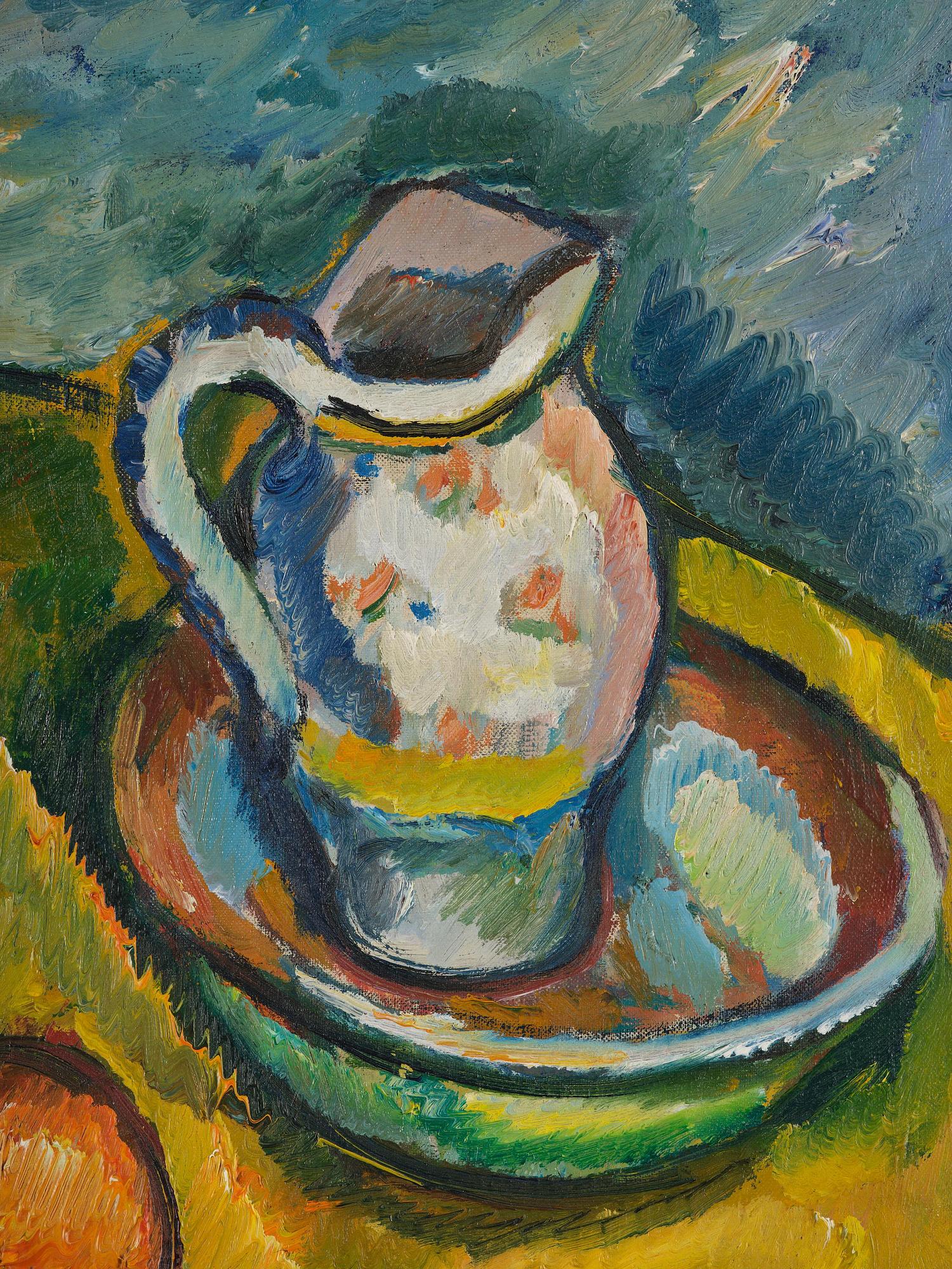 Gösta Sandels, Still life with fruit and pitcher.