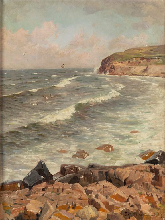 PEDER MORK MÖNSTED, oil on canvas, signed and dated 1917.