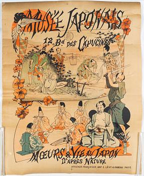 Litografisk affisch, "Musée Japonais", Affiches Françaises, Imp. E. Lévy, Paris, Frankrike, 1886.