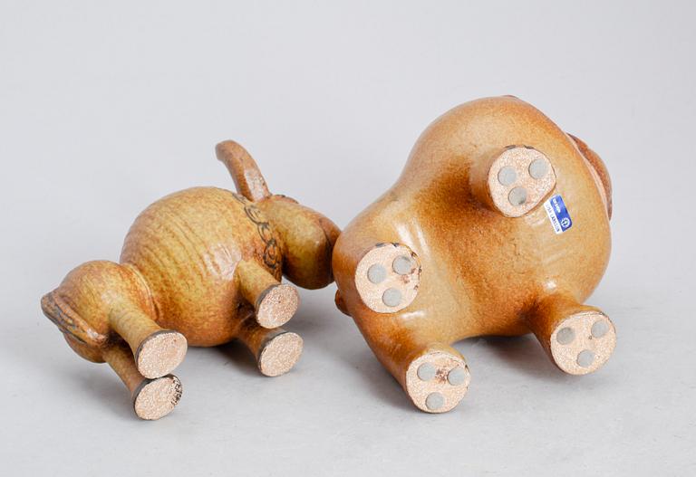 FIGURER, 2 st, stengods, Lisa Larson, Gustavsberg.