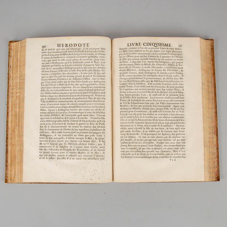French edition of Herodotos, 1645, provenance: Säfstaholm castle.