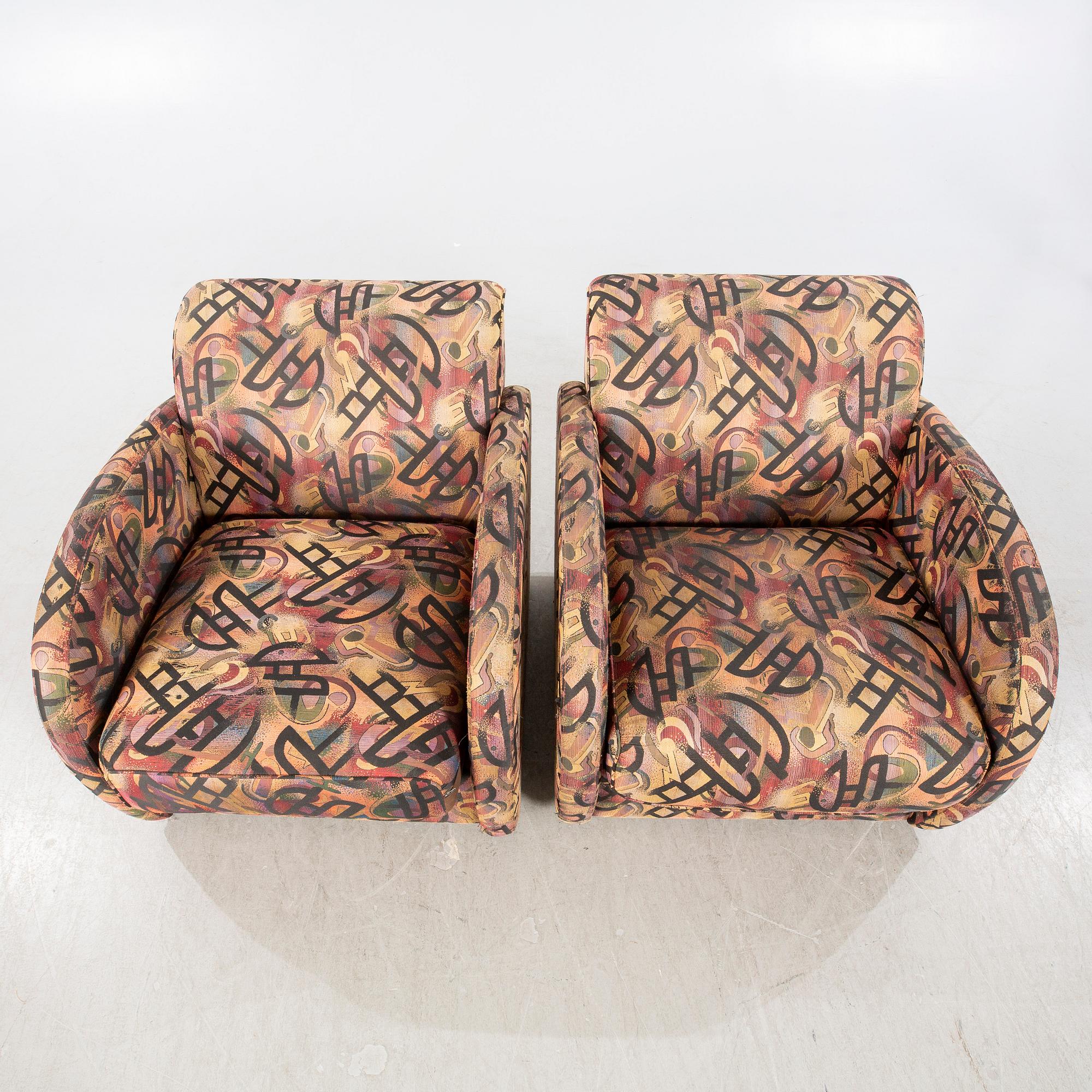 Fåtöljer, ett par, Art deco-stil, 1900-talets andra hälft.