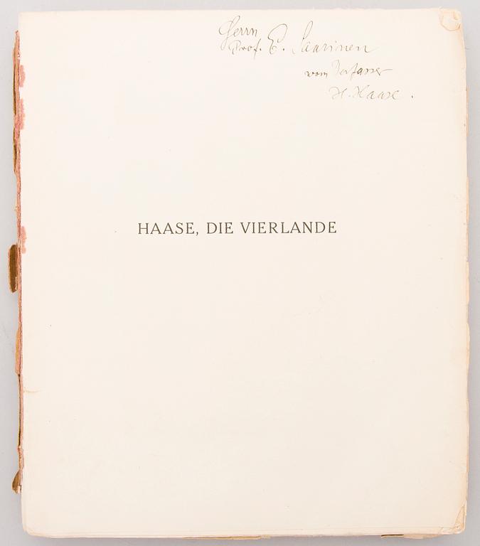 Four books of which two with Loja och Eliel Saarinen's Ex-Libris by Erik O.W. Ehrström, two given as gifts to Saarinen.