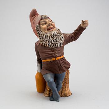 A painted terracotta santa claus figurine probably Germany first half of the 20th century.