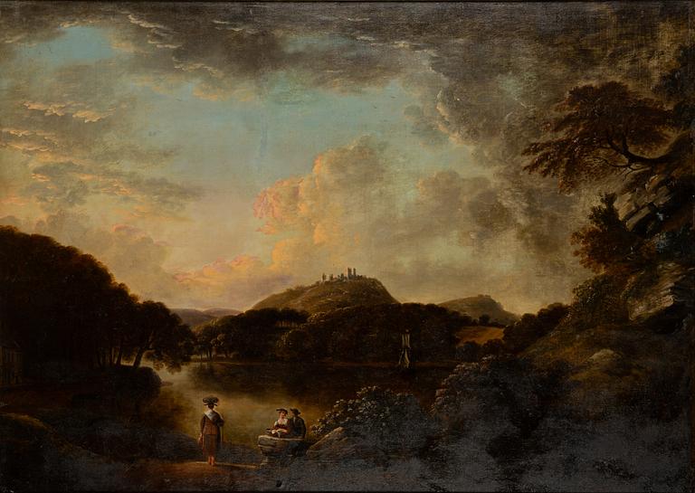 Okänd konstnär, troligen 1700-tal, bergslandskap med figurer.