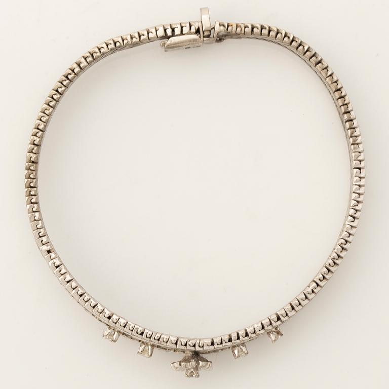 Brilliant cut diamond bracelet.