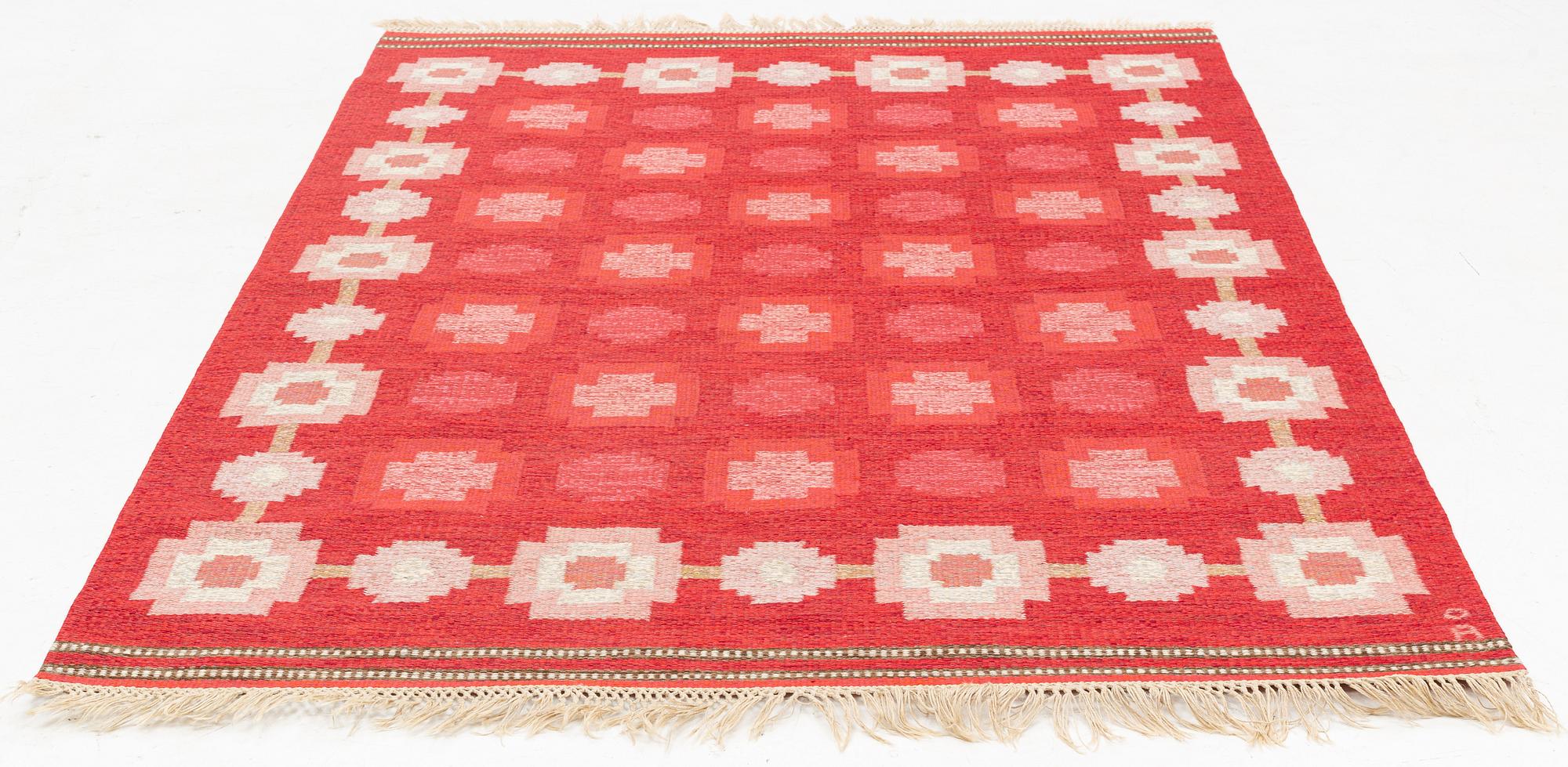 Anna-Johanna Ångström, a flat weave carpet, signed Å, ca 240 x 166 cm.