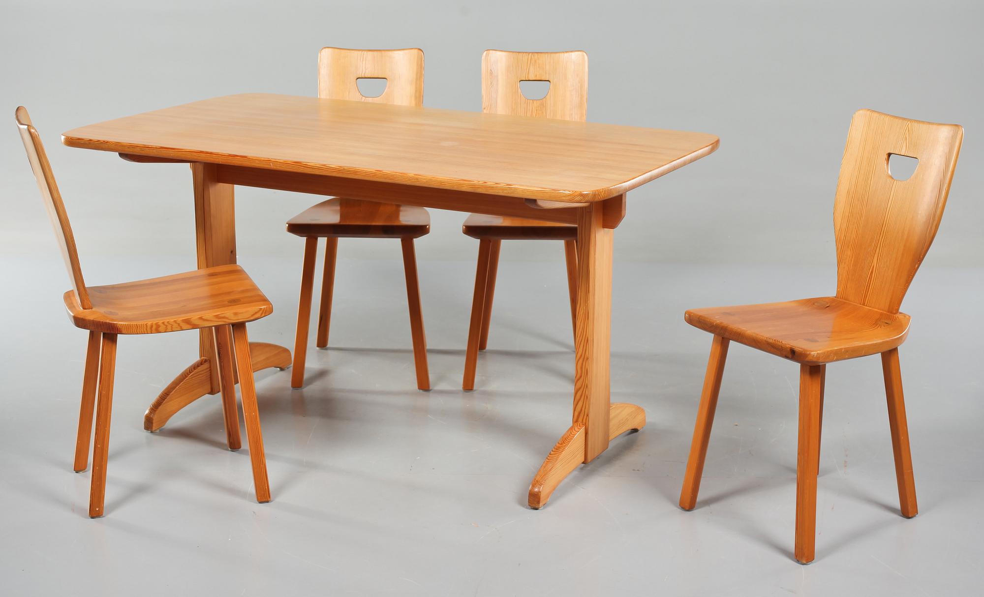 MATSALSGRUPP, 5 delar, "Sörgården", Carl Malmsten, modellen formgiven 1963.