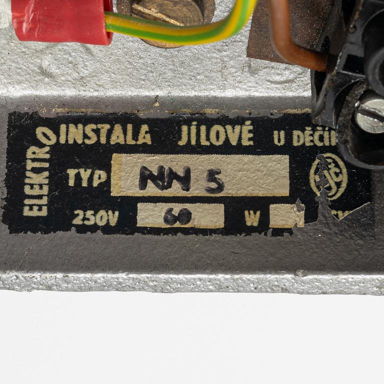 A pair of industrial wall lamps, Elektroinstala Jílové, Czechoslovakia, mid 20th Century.