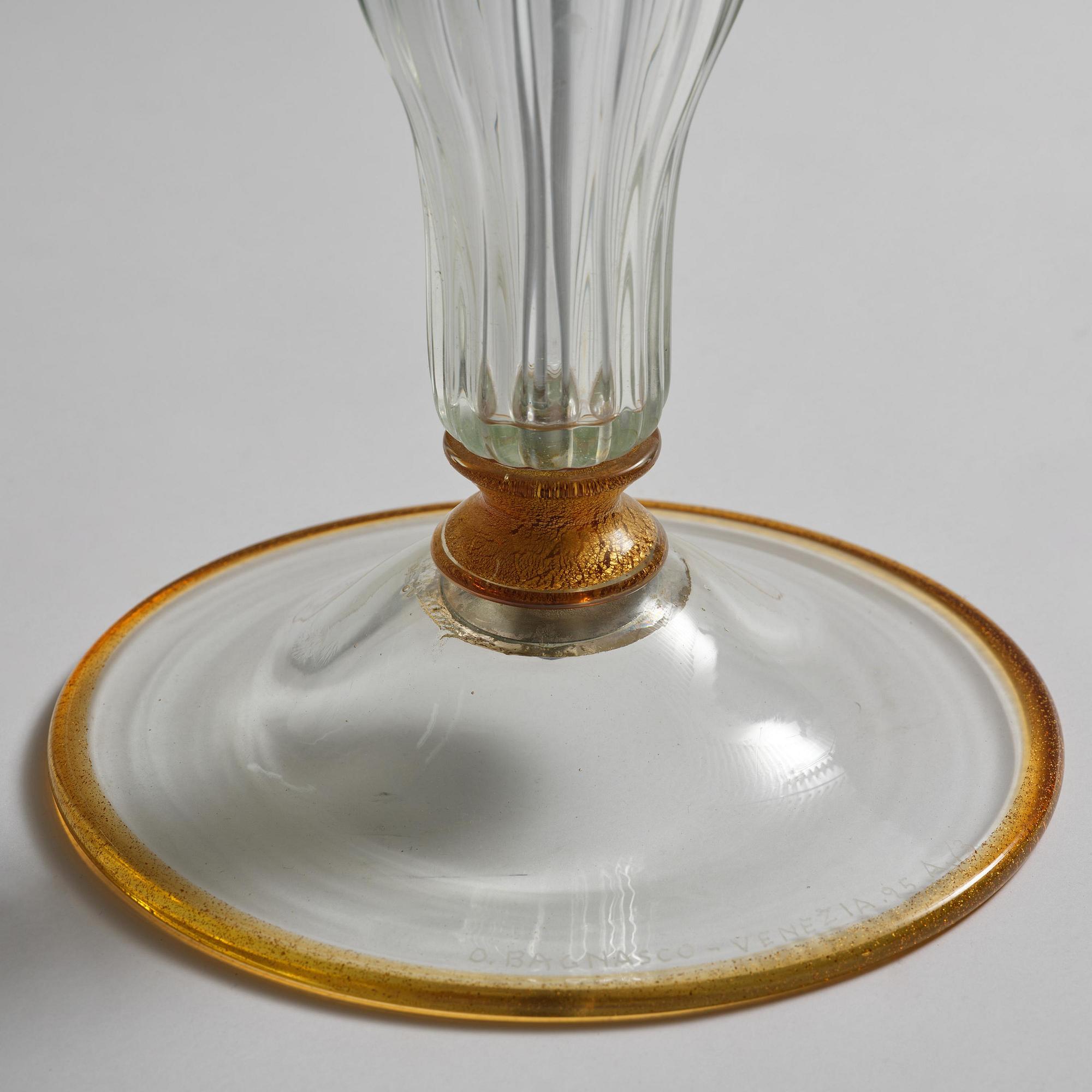 A glass side table, glass, Murano, Italy, 1995.