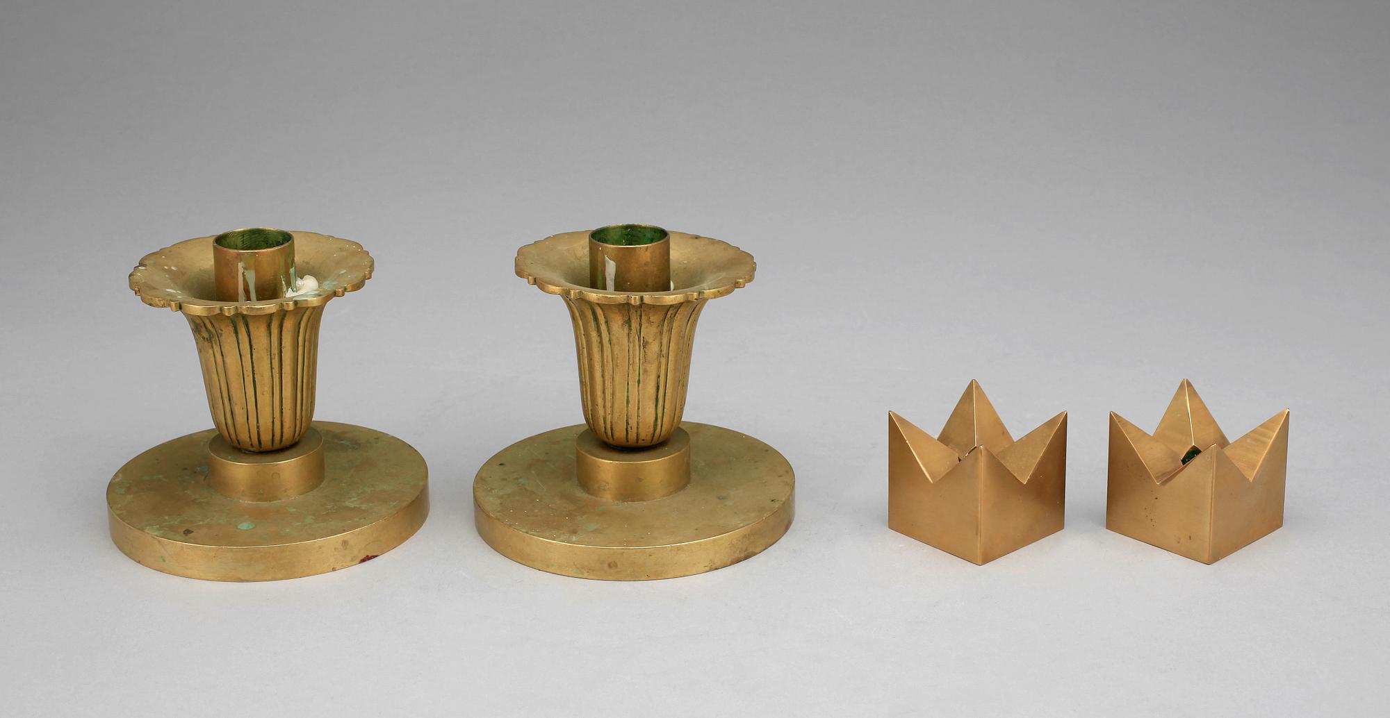 LJUSSTAKAR, 2 par, bla Skultuna 1900-tal.