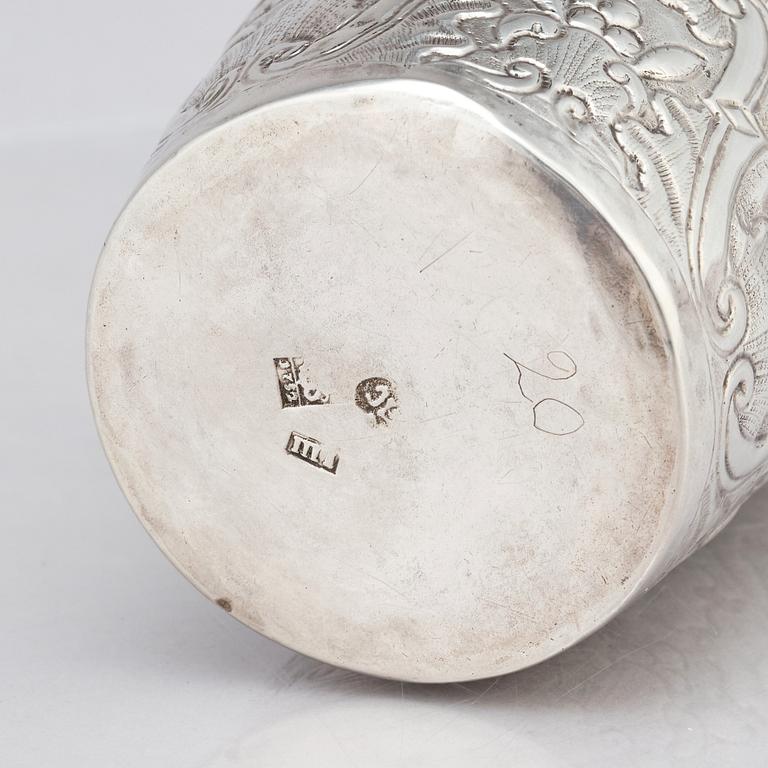 A Russian silver beaker, undidentified makers mark, Moscow 1752.