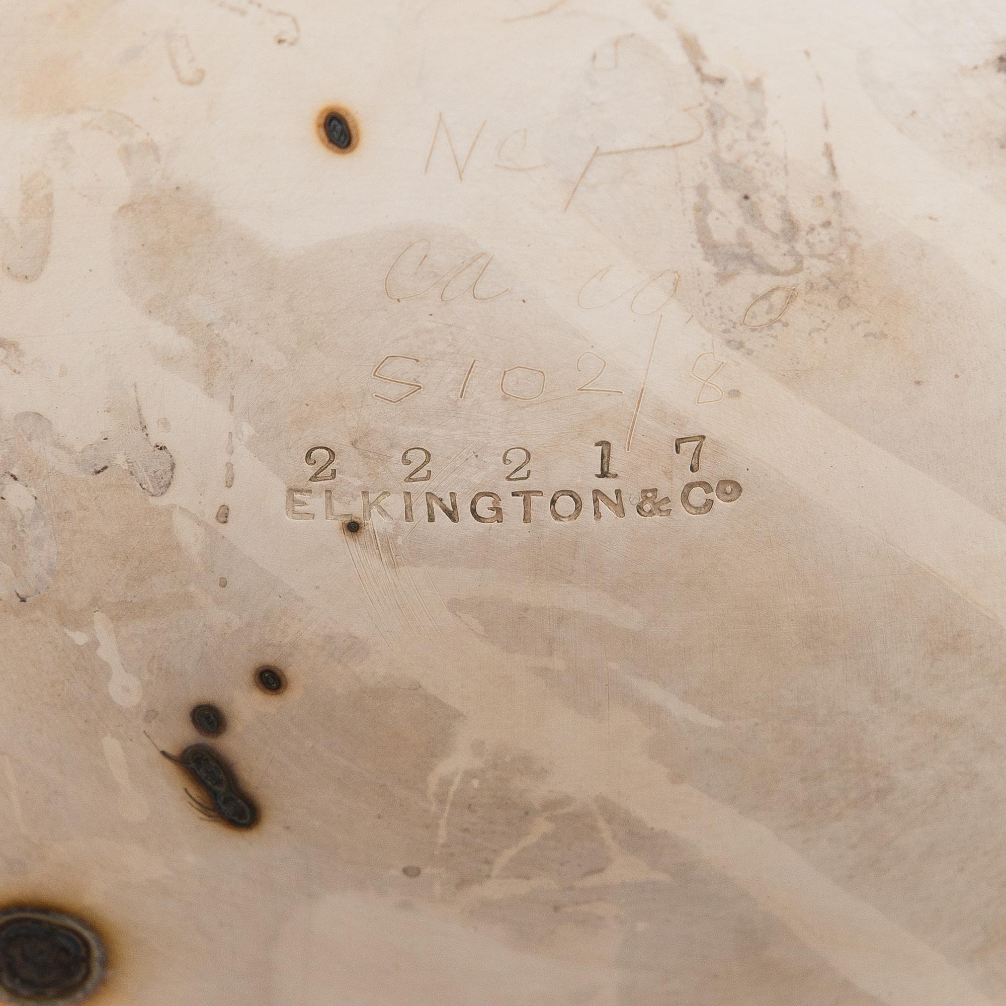 Malja, hopeaa, Elkington & Co, Birmingham 1909. Leimattu A. Tillander.