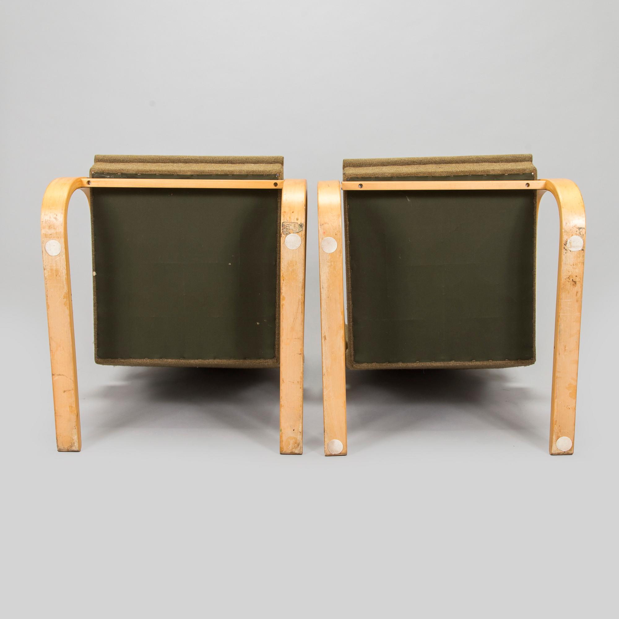 Alvar Aalto, fåtöljer, ett par, modell 401, Artek, Finland, 1960-tal.