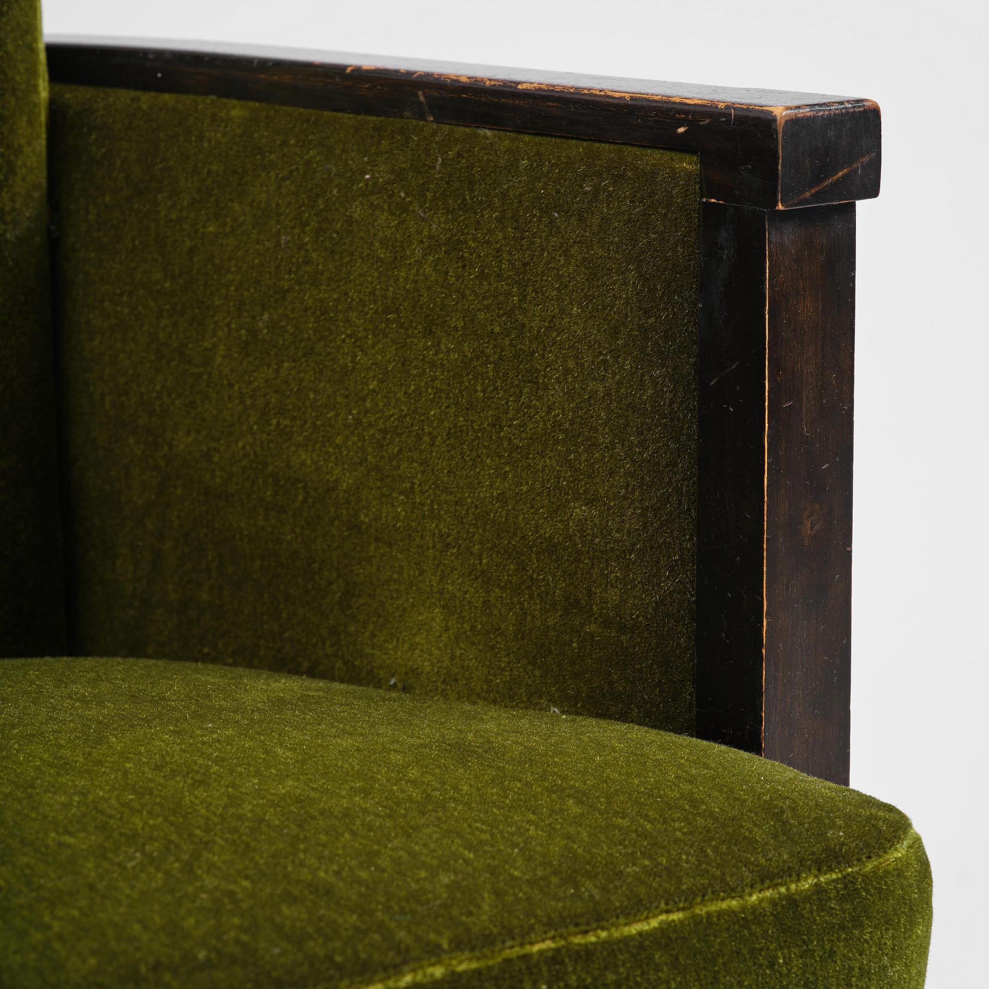 A pair of 1930s birch armchairs.