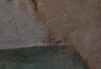 OKÄND KONSTNÄR, olja på uppfodrad duk, otydligt signerad. 17/1800-tal.
