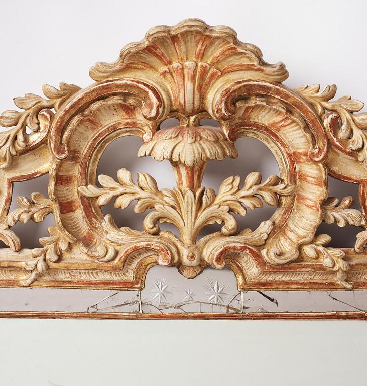 Spegel, tillskriven Nils Sundström (mästare i Stockholm 1754-81), Rokoko.