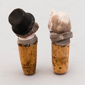 A pair of CORKS, porcelain and cork, Russia circa 1900.