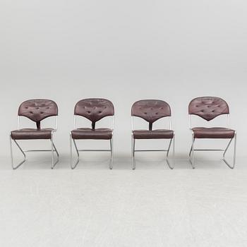 A set of four chairs by Sam Larsson, Dux, late 20th century.
