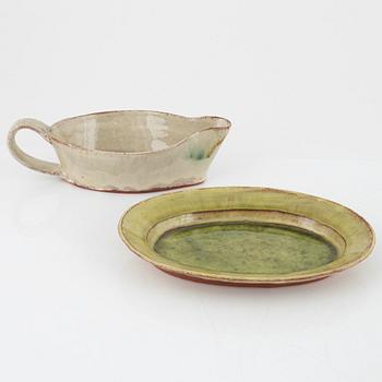 Karin Bengtson, a set of five ceramic objects, signed, Vimmerby Sweden.